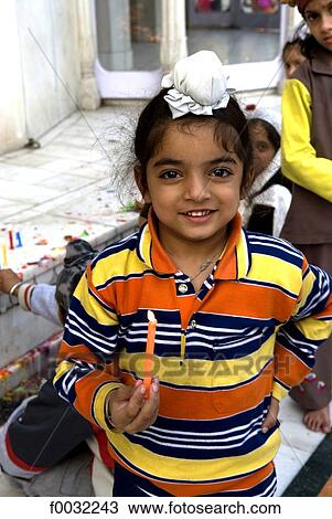 Stock Image - India, Punjab, Amritsar, young sikh during Guru Parab.. Fotosearch