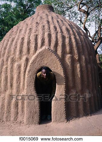 Stock Photo - Cameroon, cabin in adobe, Mugsum tribe.. Fotosearch