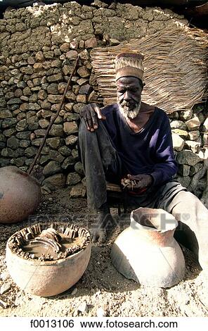 Stock Photograph - Cameroon, Rhumsiki, sorcerer.. Fotosearch
