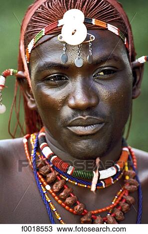 Kenya, Laikipia, portrait of a Maasai. View Large Photo Image Stock Image - Kenya, Laikipia, portrait of a Maasai.. Fotosearch