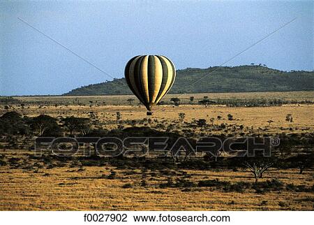 Tanzania, Serengeti National Park, hot air balloon, aerial view View Large Photo Image Stock Image - Tanzania, Serengeti National Park, hot air balloon, aerial view. Fotosearch