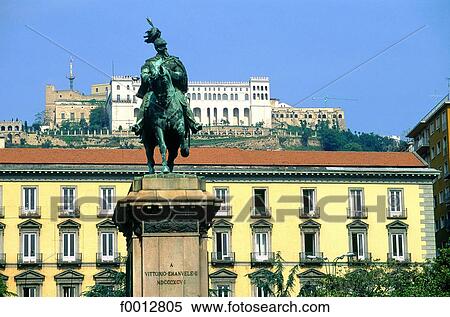 Stock Photography - Italy, Naples, monument of Victor-Emmanuel. Fotosearch