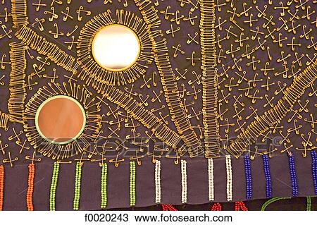 Stock Image - South Africa, Durban, fabric decorated whith safety pins. Fotosearch