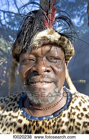 Stock Photo - South Africa, Zululand, village chief wearing dress suit. Fotosearch