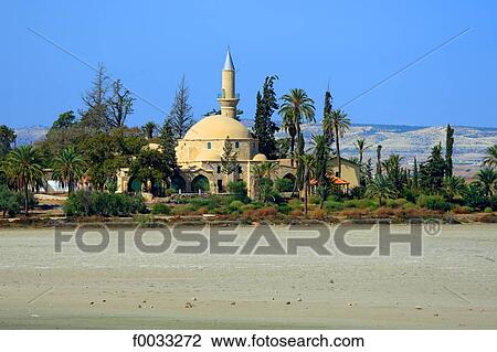 Cyprus, Larnaca, Hala Sultan Tekke and the salt lake View Large Photo Image Stock Image - Cyprus, Larnaca, Hala Sultan Tekke and the salt lake. Fotosearch