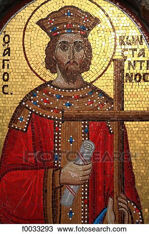 Stock Image - Cyprus, Larnaca, Stavrovouni monastery, mosaics. Fotosearch
