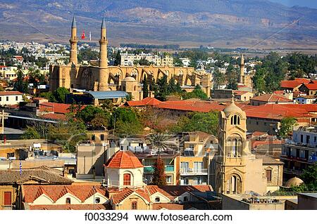 Cyprus, Nicosia, Panayia Fanaromeni church and the mosque of Selim at back View Large Photo Image Picture - Cyprus, Nicosia, Panayia Fanaromeni church and the mosque of Selim at back. Fotosearch