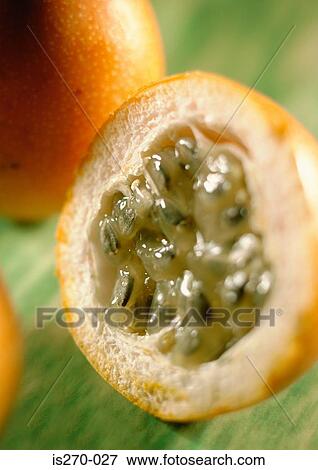 A slice of passion fruit View Large Photo Image Stock Photo - A slice of passion fruit . Fotosearch