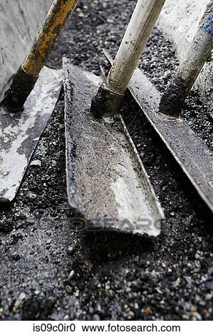 Stock Image - Asphalt lutes on highway construction site, close up detail. Fotosearch