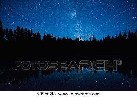 Stock Photo - Astronomical twilight, Milky Way Galaxy, Nickel Plate Provincial Park, Penticon, British Columbia, Canada. Fotosearch