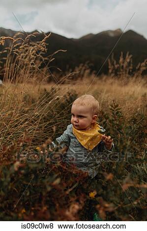 Baby exploring wilderness, Queenstown, Canterbury, New Zealand View Large Photo Image Stock Photo - Baby exploring wilderness, Queenstown, Canterbury, New Zealand. Fotosearch