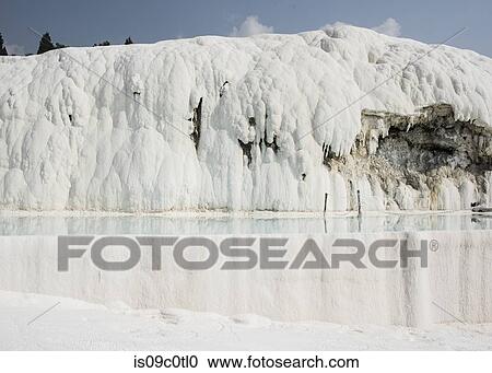Calcium carbonate terraces of Pamukkale (ancient Hierapolis), Turkey View Large Photo Image Stock Image - Calcium carbonate terraces of Pamukkale (ancient Hierapolis), Turkey. Fotosearch