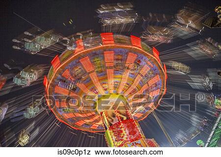 Stock Photo - Chair swing ride, Miami, Florida, US. Fotosearch
