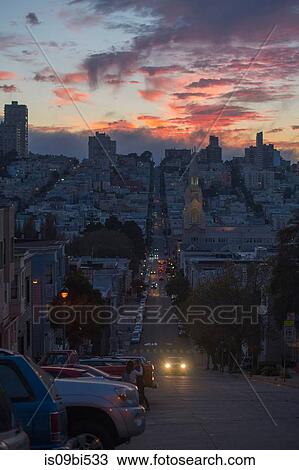 Cityscape at sunset, San Francisco, California, USA View Large Photo Image Stock Image - Cityscape at sunset, San Francisco, California, USA. Fotosearch