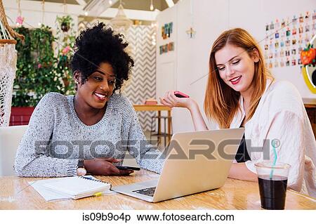 Colleagues in office using laptop together View Large Photo Image Stock Photography - Colleagues in office using laptop together. Fotosearch