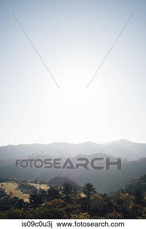 Stock Image - Countryside landscape, Tokushima-shi, Tokushima, Japan. Fotosearch