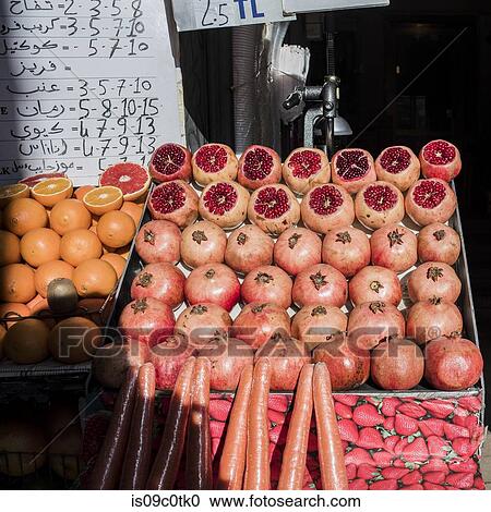 Display of variety of fruit on fruit-stall, Istanbul, Turkey View Large Photo Image Stock Image - Display of variety of fruit on fruit-stall, Istanbul, Turkey. Fotosearch