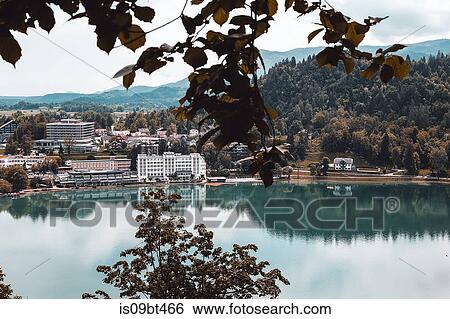 Elevated view of lakeside town, Francenigo, Veneto, Italy View Large Photo Image Stock Photograph - Elevated view of lakeside town, Francenigo, Veneto, Italy. Fotosearch