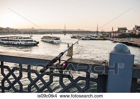 Fishing rod, Galata Bridge, Karakoy, Turkey View Large Photo Image Picture - Fishing rod, Galata Bridge, Karakoy, Turkey. Fotosearch