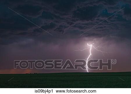 Forked cloud-to-ground lightning bolt hits rural terrain, Ogallala, Nebraska, US View Large Photo Image Stock Image - Forked cloud-to-ground lightning bolt hits rural terrain, Ogallala, Nebraska, US. Fotosearch