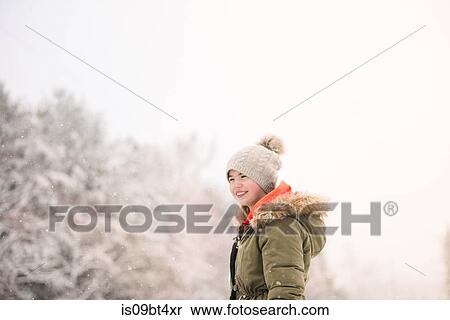 Girl in winter landscape View Large Photo Image Stock Photography - Girl in winter landscape. Fotosearch