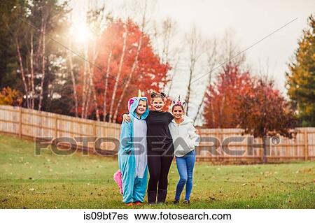 Girls in halloween costume posing in park View Large Photo Image Stock Photograph - Girls in halloween costume posing in park. Fotosearch