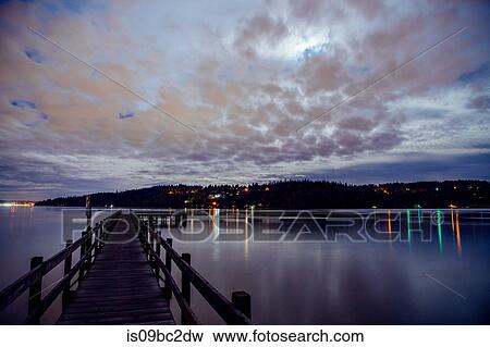 Harbour at dusk, Bainbridge, Washington, USA View Large Photo Image Stock Photo - Harbour at dusk, Bainbridge, Washington, USA. Fotosearch