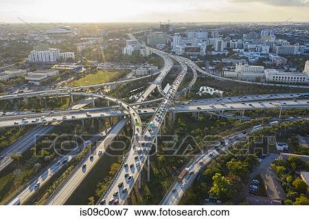 Highway intersections, aerial view, Miami, Florida, United States View Large Photo Image Stock Photo - Highway intersections, aerial view, Miami, Florida, United States. Fotosearch