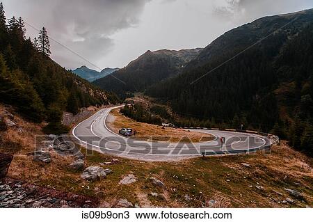 Highway With Hairpin Bend In Mountain Landscape Draja Vaslui