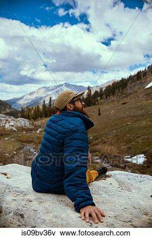 Hiker enjoying surroundings, Mineral King, California, United States View Large Photo Image Stock Photo - Hiker enjoying surroundings, Mineral King, California, United States. Fotosearch