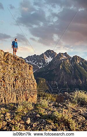 Hiker on mountain peak, Mount Sneffels, Ouray, Colorado, USA View Large Photo Image Stock Image - Hiker on mountain peak, Mount Sneffels, Ouray, Colorado, USA. Fotosearch