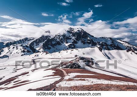 Landscape in snow capped mountains, Dolomites, Italy View Large Photo Image Stock Image - Landscape in snow capped mountains, Dolomites, Italy. Fotosearch