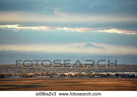 Landscape, Longs Peak, cityscape, Rocky Mountains, Denver, Colorado, USA View Large Photo Image Stock Image - Landscape, Longs Peak, cityscape, Rocky Mountains, Denver, Colorado, USA. Fotosearch