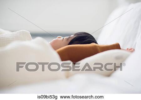 Little girl sleeping in bed View Large Photo Image Stock Image - Little girl sleeping in bed. Fotosearch