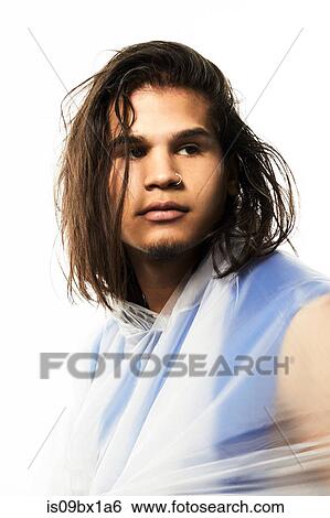 Stock Photograph - Male model wearing raincoat. Fotosearch