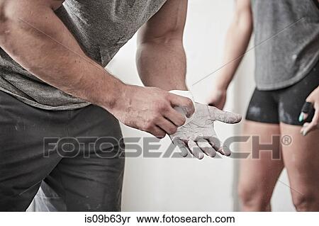 Man chalking hand View Large Photo Image Stock Photography - Man chalking hand. Fotosearch