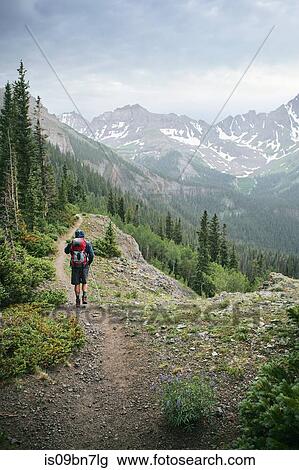 Man hiking, Mount Sneffels, Ouray, Colorado, USA View Large Photo Image Stock Image - Man hiking, Mount Sneffels, Ouray, Colorado, USA. Fotosearch