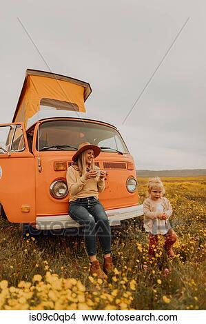 Mother with daughter on road trip in countryside View Large Photo Image Picture - Mother with daughter on road trip in countryside. Fotosearch
