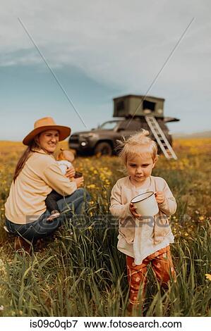 Mother with daughters on road trip in countryside View Large Photo Image Stock Photo - Mother with daughters on road trip in countryside. Fotosearch