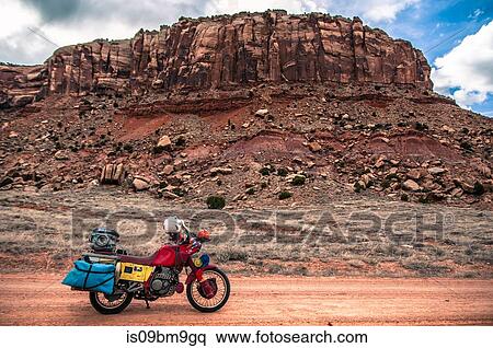Motorcycle on trad climbing route, Indian Creek, Moab, Utah, USA View Large Photo Image Stock Photography - Motorcycle on trad climbing route, Indian Creek, Moab, Utah, USA. Fotosearch