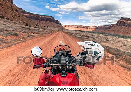Motorcycle on trad climbing route, Indian Creek, Moab, Utah, USA View Large Photo Image Stock Photography - Motorcycle on trad climbing route, Indian Creek, Moab, Utah, USA. Fotosearch