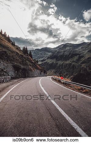 Stock Photograph - Mountain highway, Draja, Vaslui, Romania. Fotosearch
