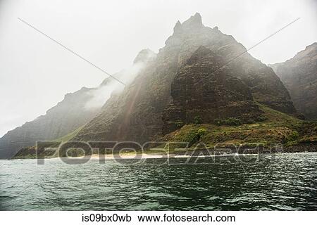 Mountains by sea, Na Pali Coast, Kauai, Hawaii View Large Photo Image Stock Image - Mountains by sea, Na Pali Coast, Kauai, Hawaii. Fotosearch