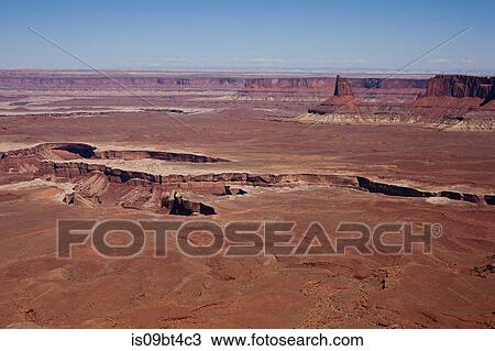 Stock Image - Murphy Trail in Canyonlands National Park, landscape, elevated view, Moab, Utah, USA. Fotosearch