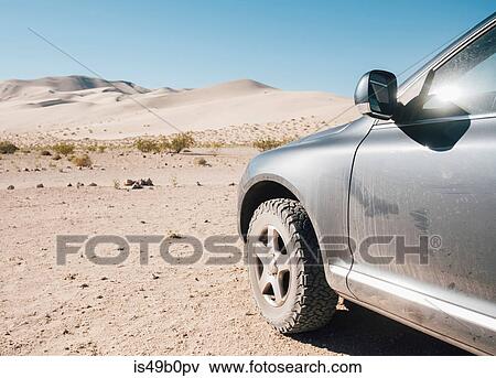 Stock Photo - Off road vehicle on Eureka Dunes, Big Pine, California, USA. Fotosearch