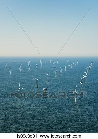 Offshore wind farm in the Borselle windfield, aerial view, Domburg, Zeeland, Netherlands View Large Photo Image Stock Image - Offshore wind farm in the Borselle windfield, aerial view, Domburg, Zeeland, Netherlands. Fotosearch
