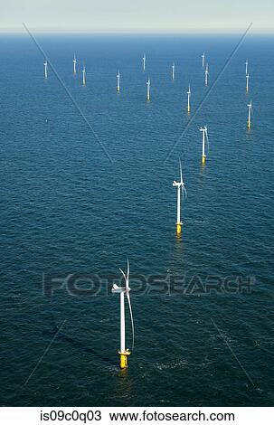 Offshore wind farm in the Borselle windfield, aerial view, Domburg, Zeeland, Netherlands View Large Photo Image Stock Image - Offshore wind farm in the Borselle windfield, aerial view, Domburg, Zeeland, Netherlands. Fotosearch