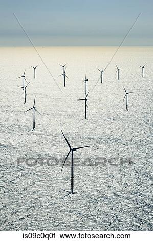 Offshore wind farm in the Borselle windfield, aerial view, Domburg, Zeeland, Netherlands View Large Photo Image Stock Image - Offshore wind farm in the Borselle windfield, aerial view, Domburg, Zeeland, Netherlands. Fotosearch