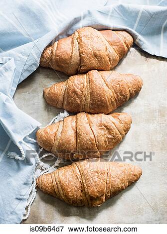 Stock Photo - Overhead view of croissants. Fotosearch