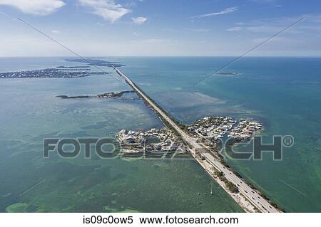 Stock Photography - Oversea highway, aerial view, Conch Key, Florida, United States. Fotosearch